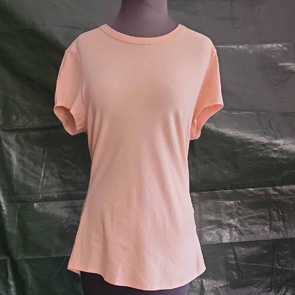 INC International Concepts Peach Fitted Short Sleeve Tee